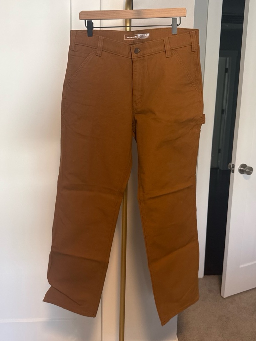 Carhartt Brown Canvas Cargo Pants - Men's Work Utility Trousers